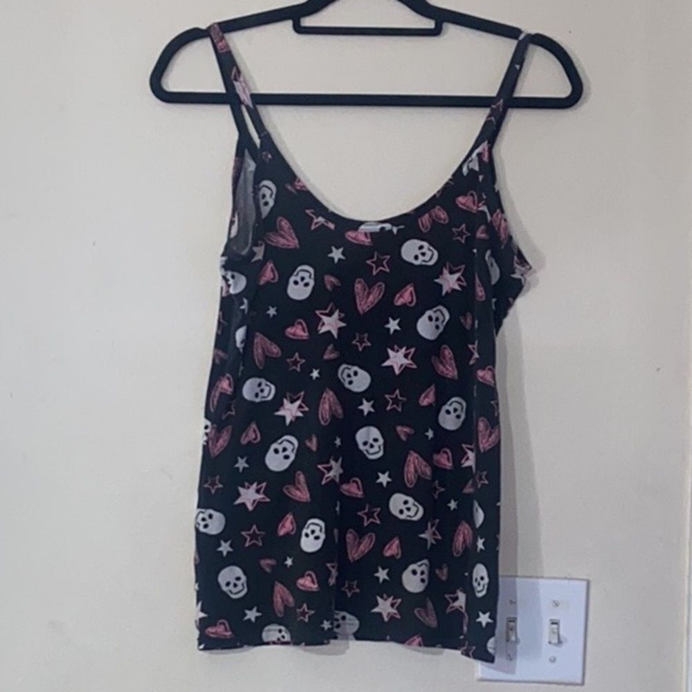 No Boundaries Skull Roses Junior Tank Top Size XL (15-17)